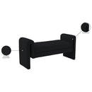 Meridian Stylus Black Boucle Fabric Bench IMAGE 7