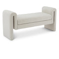  Color_Cream -- Stylus Cream Boucle Fabric Upholstered Bench IMAGE 1