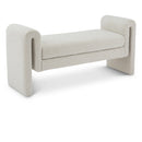  Color_Cream -- Stylus Cream Boucle Fabric Upholstered Bench IMAGE 1