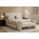  Color_Cream -- Stylus Cream Boucle Fabric Upholstered Bench IMAGE 2