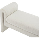  Color_Cream -- Stylus Cream Boucle Fabric Upholstered Bench IMAGE 5