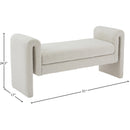  Color_Cream -- Stylus Cream Boucle Fabric Upholstered Bench IMAGE 6