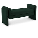  Color_Green -- Stylus Green Boucle Fabric Upholstered Bench IMAGE 1