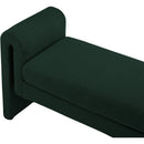  Color_Green -- Stylus Green Boucle Fabric Upholstered Bench IMAGE 5