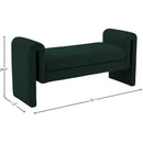  Color_Green -- Stylus Green Boucle Fabric Upholstered Bench IMAGE 6