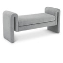  Color_Grey -- Stylus Grey Boucle Fabric Upholstered Bench IMAGE 1