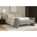  Color_Grey -- Stylus Grey Boucle Fabric Upholstered Bench IMAGE 2