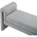  Color_Grey -- Stylus Grey Boucle Fabric Upholstered Bench IMAGE 5