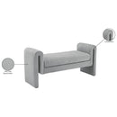  Color_Grey -- Stylus Grey Boucle Fabric Upholstered Bench IMAGE 7