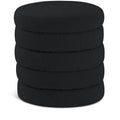  Color_Black -- Meridian Aphia Boucle Fabric Upholstered Stool IMAGE 1