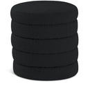  Color_Black -- Meridian Aphia Boucle Fabric Upholstered Stool IMAGE 1