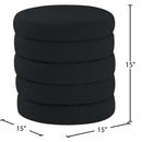  Color_Black -- Meridian Aphia Boucle Fabric Upholstered Stool IMAGE 3