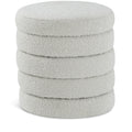  Color_Cream -- Aphia Cream Boucle Fabric Upholstered Stool IMAGE 1