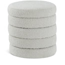  Color_Cream -- Aphia Cream Boucle Fabric Upholstered Stool IMAGE 1