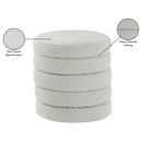  Color_Cream -- Aphia Cream Boucle Fabric Upholstered Stool IMAGE 4