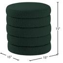  Color_Green -- Aphia Green Boucle Fabric Upholstered Stool IMAGE 3