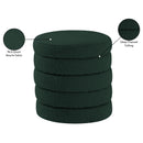 Meridian Aphia Green Boucle Fabric Ottoman/Stool IMAGE 4