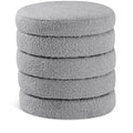  Color_Grey -- Aphia Grey Boucle Fabric Upholstered Stool IMAGE 1