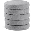  Color_Grey -- Aphia Grey Boucle Fabric Upholstered Stool IMAGE 1