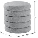  Color_Grey -- Aphia Grey Boucle Fabric Upholstered Stool IMAGE 3