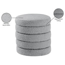  Color_Grey -- Aphia Grey Boucle Fabric Upholstered Stool IMAGE 4