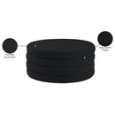 Meridian Aphia Black Boucle Fabric Ottoman/Coffee Table IMAGE 4