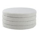  Manufacturer Color_Cream -- Aphia Cream Boucle Fabric Upholstered Ottoman IMAGE 1