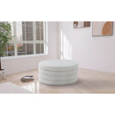  Manufacturer Color_Cream -- Aphia Cream Boucle Fabric Upholstered Ottoman IMAGE 2