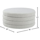  Manufacturer Color_Cream -- Aphia Cream Boucle Fabric Upholstered Ottoman IMAGE 3