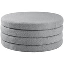 Meridian Aphia Fabric Ottoman 154Grey IMAGE 1