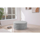  Manufacturer Color_Grey -- Aphia Grey Boucle Fabric Upholstered Ottoman IMAGE 2
