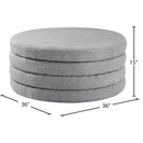  Manufacturer Color_Grey -- Aphia Grey Boucle Fabric Upholstered Ottoman IMAGE 3