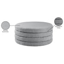  Manufacturer Color_Grey -- Aphia Grey Boucle Fabric Upholstered Ottoman IMAGE 4