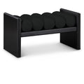  Color_Black -- Meridian Waverly Boucle Fabric Upholstered Bench IMAGE 1