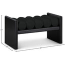  Color_Black -- Meridian Waverly Boucle Fabric Upholstered Bench IMAGE 7