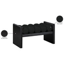 Color_Black -- Meridian Waverly Boucle Fabric Upholstered Bench IMAGE 8