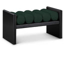  Color_Black/ Green -- Waverly Green Boucle Fabric Upholstered Bench IMAGE 1