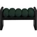  Color_Black/ Green -- Waverly Green Boucle Fabric Upholstered Bench IMAGE 3