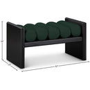  Color_Black/ Green -- Waverly Green Boucle Fabric Upholstered Bench IMAGE 7