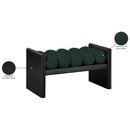  Color_Black/ Green -- Waverly Green Boucle Fabric Upholstered Bench IMAGE 8