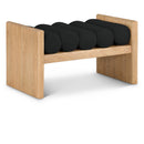  Color_Black/ Natural -- Meridian Waverly Boucle Fabric Upholstered Bench IMAGE 1