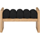  Color_Black/ Natural -- Meridian Waverly Boucle Fabric Upholstered Bench IMAGE 3