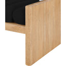  Color_Black/ Natural -- Meridian Waverly Boucle Fabric Upholstered Bench IMAGE 6