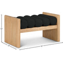  Color_Black/ Natural -- Meridian Waverly Boucle Fabric Upholstered Bench IMAGE 7