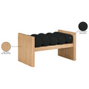  Color_Black/ Natural -- Meridian Waverly Boucle Fabric Upholstered Bench IMAGE 8