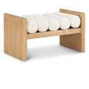  Color_Cream/ Natural -- Waverly Cream Boucle Fabric Upholstered Bench IMAGE 1