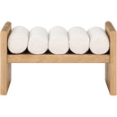  Color_Cream/ Natural -- Waverly Cream Boucle Fabric Upholstered Bench IMAGE 3