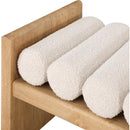  Color_Cream/ Natural -- Waverly Cream Boucle Fabric Upholstered Bench IMAGE 5