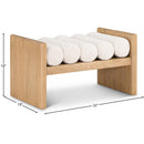  Color_Cream/ Natural -- Waverly Cream Boucle Fabric Upholstered Bench IMAGE 7
