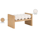  Color_Cream/ Natural -- Waverly Cream Boucle Fabric Upholstered Bench IMAGE 8